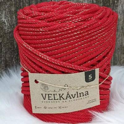 Velká vlna Špagát 5mm Vlčí mák s lurexem