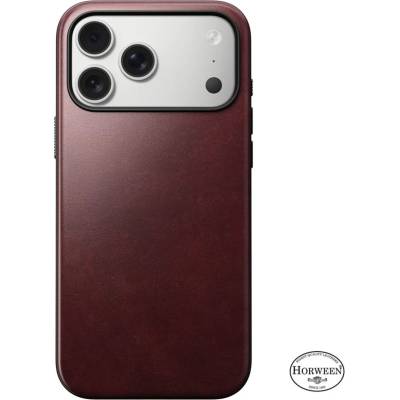Nomad Модерен Кожен Калъф Nomad, бордо (Horween) - iPhone 17 Pro Max (NM011840858)