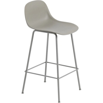 Muuto Fiber Stool 65cm s opierkou tube base + grey