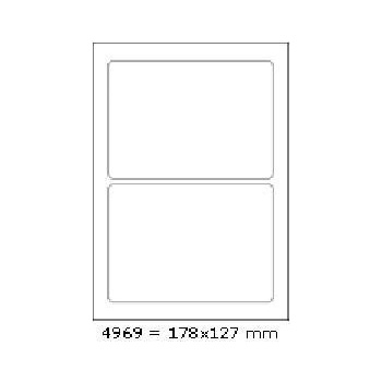 CDRmarket Самозалепващи етикети 178 x 127 mm, 2 етикети, A4, 100 листа (R0100.4969A)