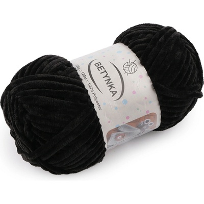 Pletací žinylková příze Betynka 100 g - 13 (311) černá