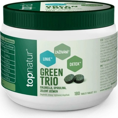 Green Trio spirulinuchlorella a zelený ječmen 180 tablet