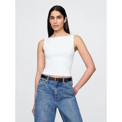 GAP Strečový crop top Biela