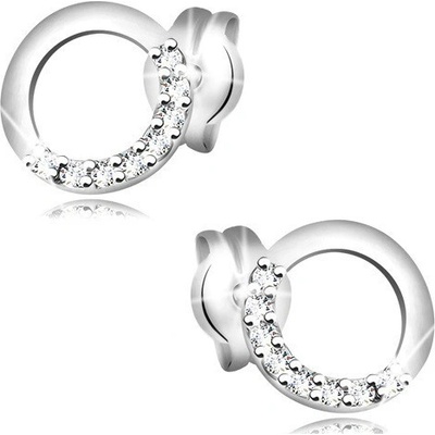 Šperky Eshop Briliantové zlaté 585 kroužek s polovinou vykládanou diamanty S3BT501.65