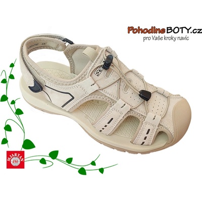 Selma dámské sandále sportovní s plnou špicí krémové