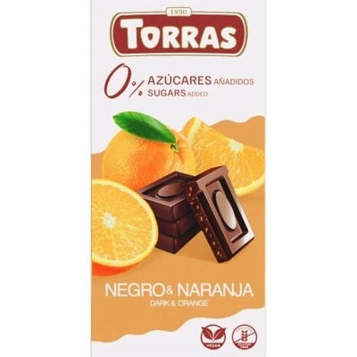 Torras Bezlepková hořká s pomerančem bez přidaného cukru 75 g