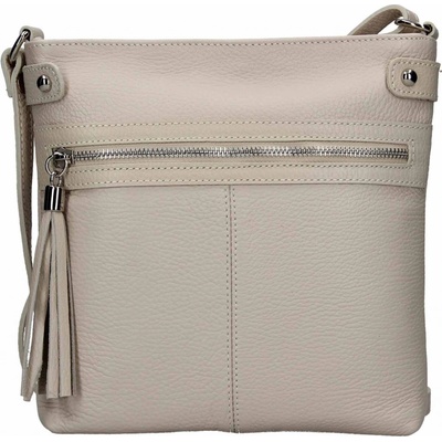 Dámská kožená crossbody kabelka Italia Laura béžová