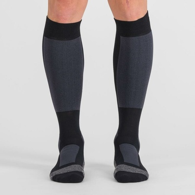 Sportful WARM WOOL LONG ponožky čierna/tmavosivá