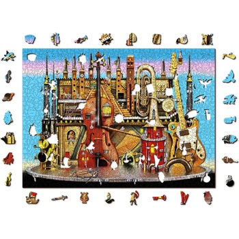 Image 1 of Wooden City - Puzzle Thompson: Music Castle wooden - 1 000 piese