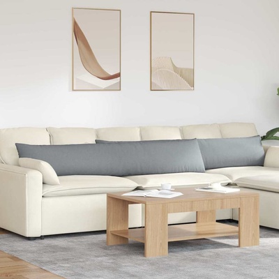 vidaXL Диван възглавници 2 pcs Светлосиво 200 x 40 см текстил (42013868)