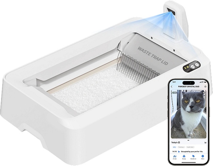 PETKIT Самопочистваща се тоалетна за котки Petkit Purobot Crystal Duo (T7-EU)