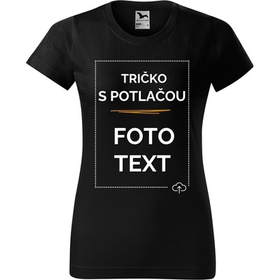 Damske tričko s potlačou Čierna