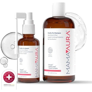 Mamaaura Комплект Mamaaura: Fortify Me шампоан за коса укрепващ 250 мл + Fortify Me серум за коса уплътняващ 50 мл