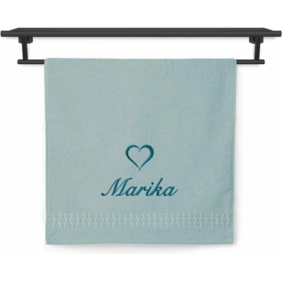Povlečení Plus ručník se jménem ratanika světlý mint 50 x 100 cm srdce