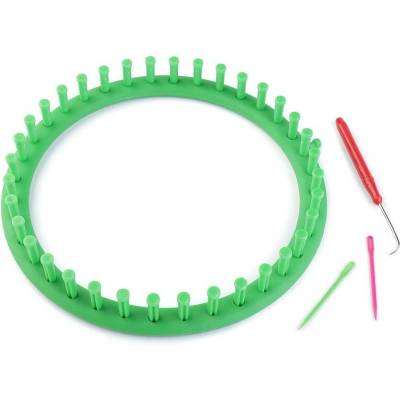 Plastový rámeček na pletení tunelů, šál, čepic Ø24 cm - zelená irská