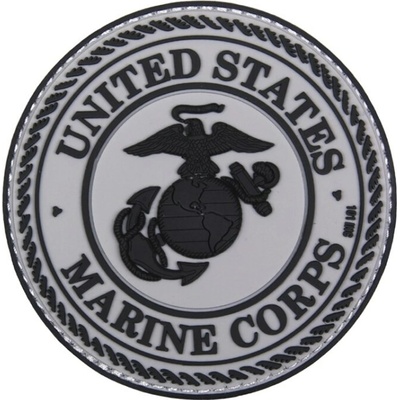 101INC Nášivka 3D PVC UNITED STATES MARINE CORPS SIVÁ