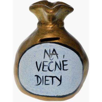 Pokladnička s nápisom - na večné diety