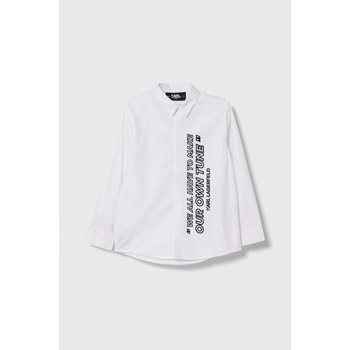 Karl Lagerfeld detská bavlnená košeľa biela