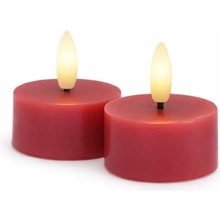 SIRIUS Sada LED čajové svíčky na baterie Sille Tealight, Ø 4,5 × 2,2 cm, švestkové, z pravého vosku, balení 2 ks