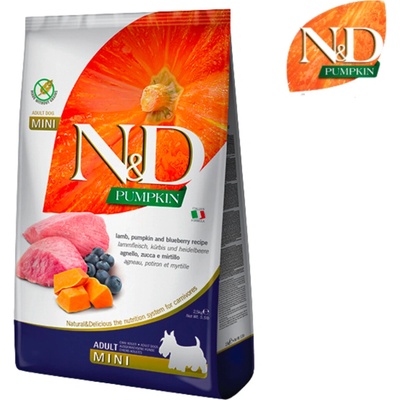 N&D Pumpkin Dog Adult Mini Grain Free Lamb & Blueberry 2,5 kg