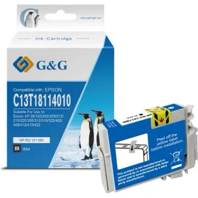 Compatible ГЛАВА ЗА EPSON Expression Home XP 30/102/202/205/302/305/402/405 - Black - C13T18014010/C13T18114010 - PN NP-R-1811BK - G&G (200EPST1811G)