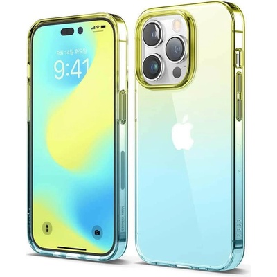 elago Калъф за Apple iPhone 14 Pro, силиконов, Elago Aurora Silicone Case, жълт-син (ES14ARO61PRO-YEBL)