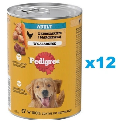 Pedigree s kuracím a mrkvou v želé 12 x 400 g