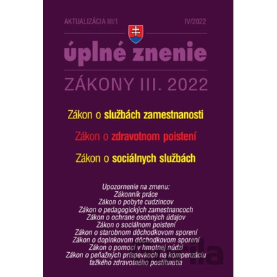 Aktualizácia III/1 / 2022 - Služby zamestnanosti, Zdravotné poistenie
