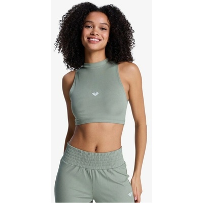 ROXY tričko Rise Vibe Rib Mock Neck Oil Green GLD0