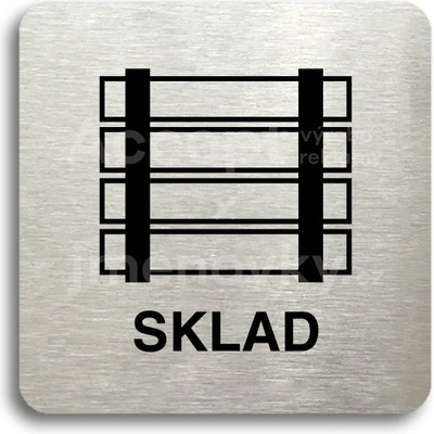 ACCEPT Piktogram sklad - stříbrná tabulka - černý tisk bez rámečku