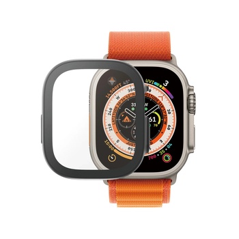 PanzerGlass Стъклен протектор PanzerGlass за часовник със силиконова рамка за Apple watch, Series Ultra, Ultra 2, 49 mm, D3O Bio, Черна рамка (3691) (3691)