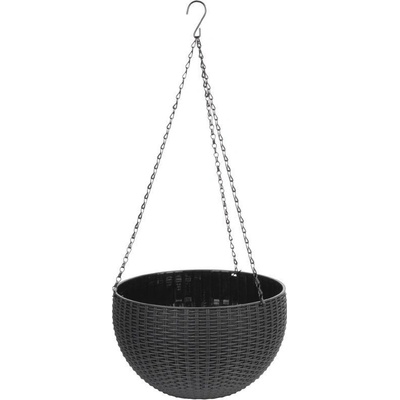 Kvetinac GDA Modern 835 visiaci reťaz 26x16cm tmavosivý