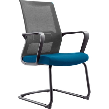 Image 1 of RFG Посетителски стол RFG Smart M, дамаска и меш, със синя седалка и сива облегалка, 2 броя в комплект (ON4010100256)