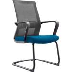 RFG Посетителски стол RFG Smart M, дамаска и меш, със синя седалка и сива облегалка, 2 броя в комплект (ON4010100256)