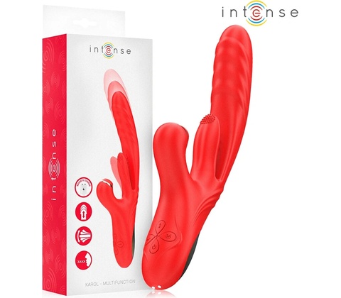 Intense karol multifunction vibrator thrust & stimulation & suction red