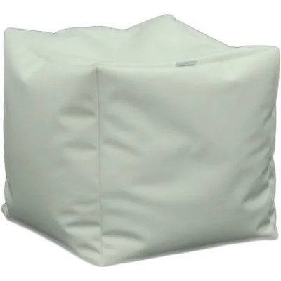 Pufrelax Пуф 130л. , Табуретка Куб XL - Panama white, Перящ се калъф, Водоустойчив, Пълнеж от Полистиролни перли