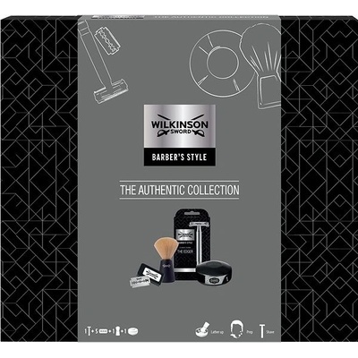 Wilkinson Sword Heritage Collection holiaci strojček + mydlo na holenie 125 g + štetec na holenie + náhradné žiletky 5 ks darčeková sada
