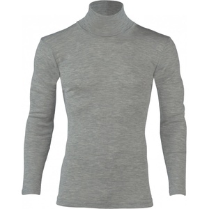 Engel Мъжко копринено термобельо Engel Roll-neck L/S Merino base layer - Light Grey Melange - размер 54/56 (EU) (014-1428-0116)