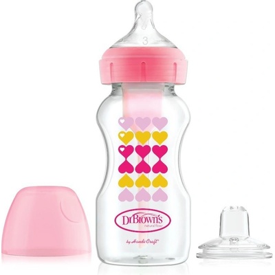 Dr. Brown´s láhev širokohrdlá Options růžová 270ml