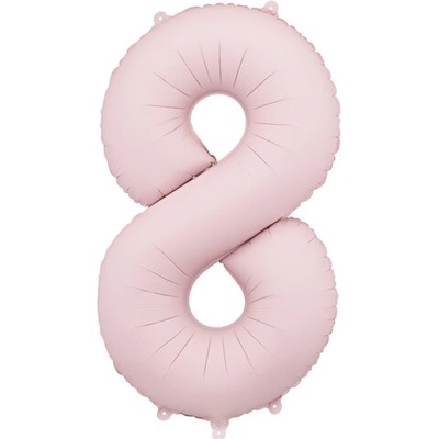 Party Deco Balón Číslo 8 Pastelovo ružový 86 cm