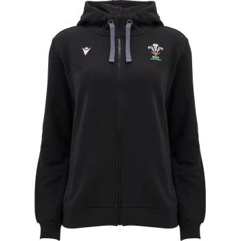 Macron Дамски суичър Macron Welsh Rugby Union Zip Hoodie 2024 Womens - Blk/Gol/Red