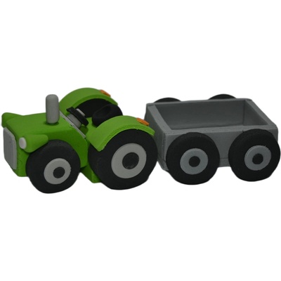 Traktor s návěsem zelený nejedlá cukrová dekorace 17x6cm - Gricko Ivanjica - Gricko Ivanjica
