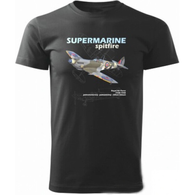 Tričko Striker Supermarine Spitfire Royal čierne