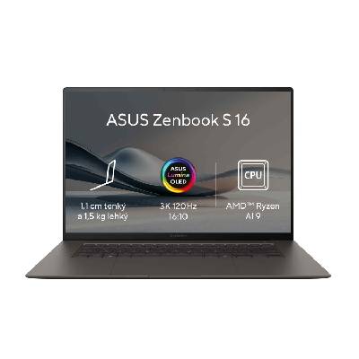 ASUS Zenbook S 16 OLED/UM5606WA/AI9-HX370/16"/2880x1800/T/32GB/1TB SSD/AMD int/W11P/Gray/2R (UM5606WA-OLED221X)