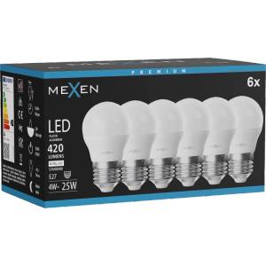 Mexen Nova 6x LED крушка E27, G45, 4W, неутрална - 4000K, 420 lm - L101-E27-0440-01x06 (L101-E27-0440-01x06)
