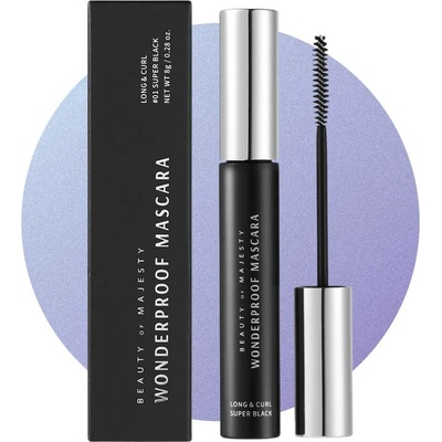 B.O.M. Wonderproof Mascara Long & Curl #01 Super Black Voděodolná prodlužující řasenka 8 g