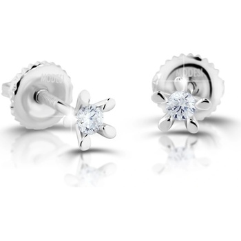 Modesi Minimalistické strieborné náušnice so zirkónmi M00923