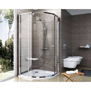 RAVAK Pivot - Четвърткръгла душ кабина PSKK3-80, 77-80 см, сатенено/прозрачно стъкло 37644U00Z1 (37644U00Z1)