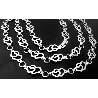 Steel Jewelry Řetízek srdíčka z chirurgické oceli NH131155