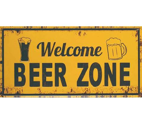 Ceduľa značka Welcome beer zone